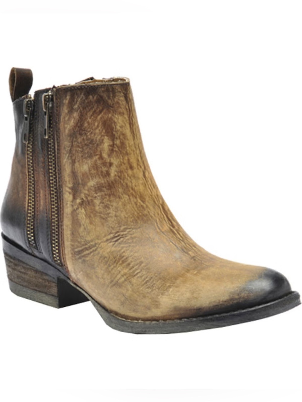 CIRCLE G BY CORRAL BURNISHED DOUBLE ZIPPER BOOTIES SIZE 8
